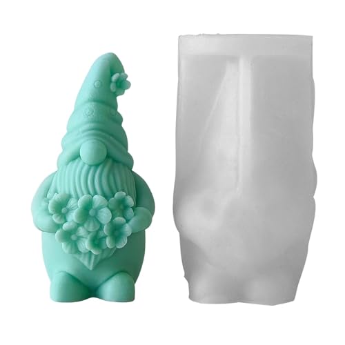 Rrlihjgu 3D Wichtel Silikonform Weihnachts Kerze Formen Seifenform, Gesichtsloser Weihnachtsmann Silikonformen Gießformen Fondant Formen Schokoladenform Für Die Herstellung Von Kerzen,Aromasteinen von Rrlihjgu