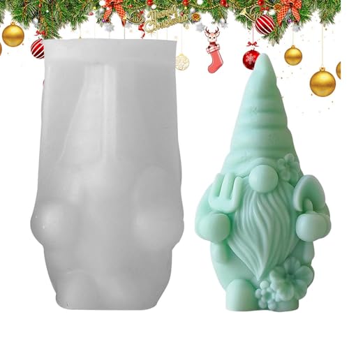 Rrlihjgu 3D Wichtel Silikonform Weihnachts Kerze Formen Seifenform, Gesichtsloser Weihnachtsmann Silikonformen Gießformen Fondant Formen Schokoladenform Für Die Herstellung Von Kerzen,Aromasteinen von Rrlihjgu