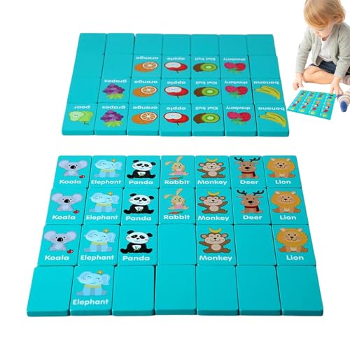 Rrlihjgu Lern-Matching-Spiel,Matching-Kartenspiel - Frühes Lern-Puzzle-Brettspiel für das Logiktraining - Frühe Lernaktivität, Kinderspielzeug für Zuhause, Reisen, Partys, Kindergarten von Rrlihjgu