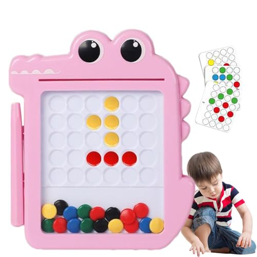 Rrlihjgu Magnettafel für Kinder, Magnetisches Zeichenbrett für Kinder - Magnetische Zeichenbrettperle mit Cartoon-Krokodil - Magnetisches Stift-Zeichenbrett-Puzzle für Kinder, Lernspielzeug für Kinder von Rrlihjgu