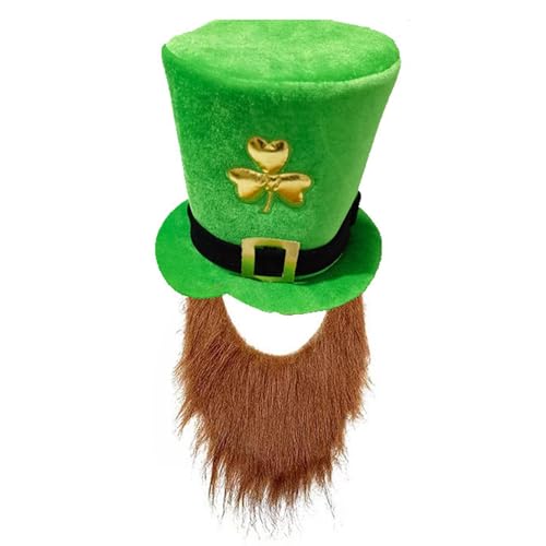 Rrlihjgu St. Patrick's Day-Kostüm, St. Patricks Day-Hut,Grüne Kobold-Kopfbedeckung - St. Patrick's Day-Accessoires, irische Festival-Kleeblatt-Kostüme für Teenager und Erwachsene von Rrlihjgu