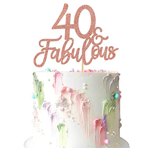 3 Stück 40 & fabelhafte Kuchendekorationen 40 und fabelhafte Kuchendekorationen für Happy 40th Birthday Cheers to 40 Party Dekorationen 40 Jahrestag Geburtstag Kuchen Dekorationen Zubehör von Rshuhx