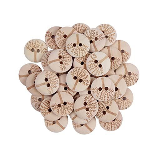 15 mm Holzknöpfe für Handarbeiten, Handwerk, Scrapbooking, DIY, Nähen, dekorative Kinderknöpfe, Kleidung (Farbe: A, Größe: 25 cm) (A 50 cm) von Rsmmpqa