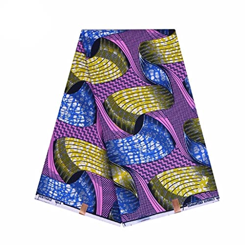 Afrikanischer Wachsdruck Stoff Polyester Ankara 6 Yards afrikanischer Stoff für Partykleid (Farbe: wie abgebildet, Größe: 6 Yards) von Rsmmpqa