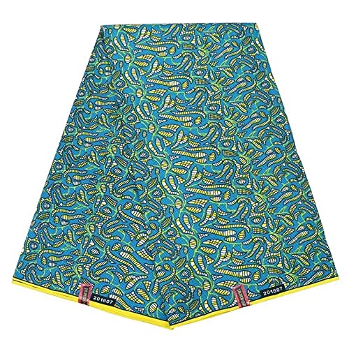 Ankara afrikanischer Polyester-Wachsdruckstoff, afrikanischer Stoff für Partykleid (Farbe: wie abgebildet, Größe: 6 Yards) von Rsmmpqa