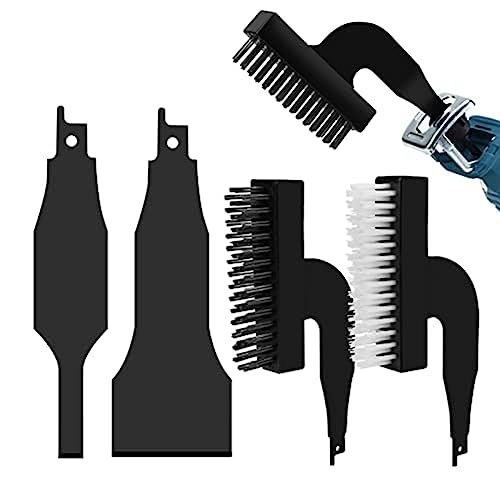 Rtauhife 4-Teiliger Säbelsägen-Schaberklingensatz, Schwarzer Legierter Stahl + Kohlenstoffstahl + Metall-Reciprotools-Aufsätze und Adapter für Säbelsägen von Rtauhife