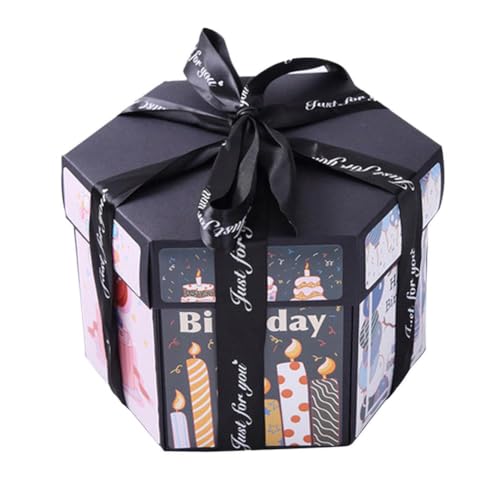 Black Explosion Box Folding Photo Album Gift Box Surprise Explosion Couple Gift Scrapbook Memo Box Love V0f9 Anniversary von Rtyweth