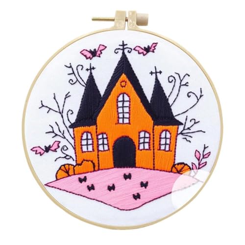 Niedliches Stickset mit Halloween-Muster für Anfänger, Anfänger, mit handgefertigter Materialanleitung, Stickerei, Erwachsene, Kreuzstich, Handwerk, Erwachsene, Geister, Kreuz, Weihnachten, von Rtyweth