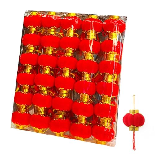 Rtyweth 30 Stück chinesische rote Laternen 2025 Frühlingsfest Hängelampe Supplies Party Dekor Ornament Jahr Öl Weihnachten Papier B3w6 von Rtyweth