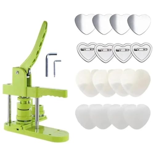 Rtyweth Herzförmige hausgemachte Abzeichenmaschine, Liebesherzform, blanko, Material, Bar-Maschine, Paket, drehbarer Knopfhersteller von Rtyweth