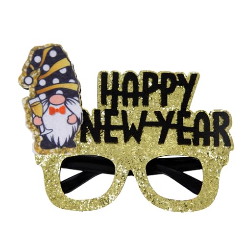 Ruarby Glitzernde Neujahrsbrille, lustige Cosplay-Brille, Foto-Requisiten für Weihnachten, Neujahr, Party, Verkleidungen, Brillen, Rahmen, Dekoration, Feier-Zubehör von Ruarby