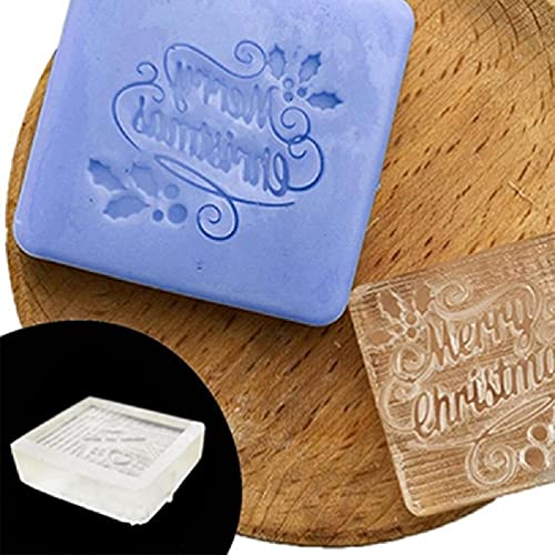 Seifenherstellung Acryl Stempel Weihnachten Serie Transparent Seifensiegel Stempel Festival Thema Handgemachte Seifen Herstellung Kapitel Klare Prägestempel für Ton Handwerk Seife Kartenherstellung von Ruarby