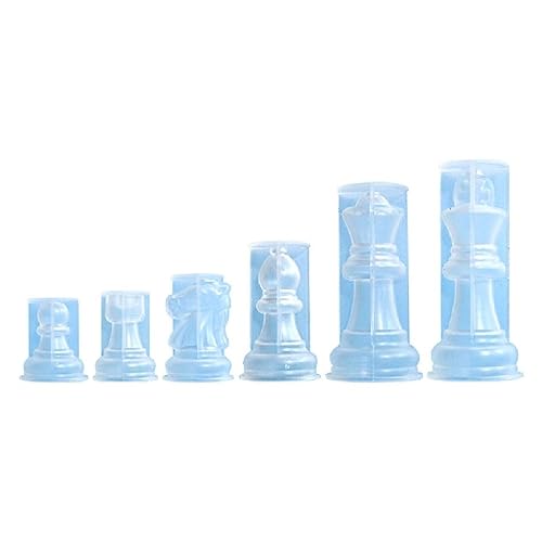 Silikon Schachfigur Formen Schach Harz Form Set Schach Brettspiel Form Silikon Material Handherstellung Zubehör für Handwerk Schach Silikonformen für Epoxidharz von Ruarby