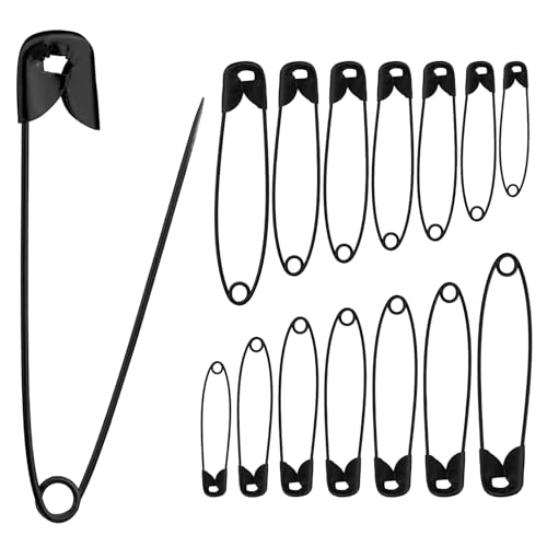 Quality Safety Pins,Qualitäts-Sicherheitsnadeln, 420 Stück, Verschiedene Sicherheitsnadeln, Sicherheitsnadeln in 7 Größen, langlebiger, rostbeständiger vernickelter Stahl, von Ruasol