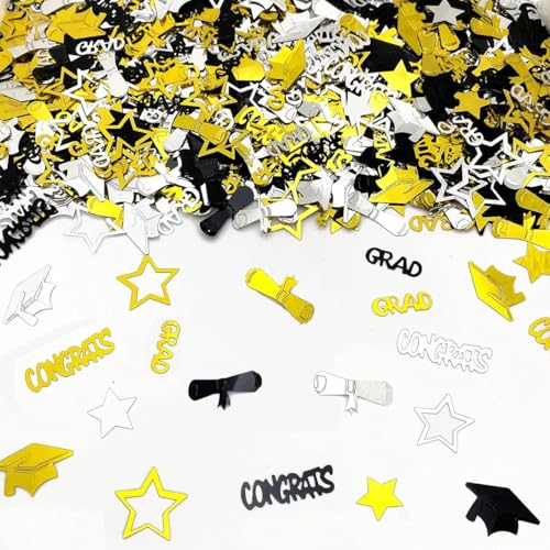 500 Stück Glitzer Abschluss Deko Konfetti, Abschluss Streudeko, Schwarz Gold Silber Abschlussdeko Confetti, Prüfung Bestanden Deko Confetti, Congratulations Grad Bestandene Prüfung Geschenk 500 Stück Glitzer Abschluss Deko Konfetti, Abschluss Streudeko, Schwarz Gold Silber Abschlussdeko Confetti, Prüfung Bestanden Deko Confetti, Congratulations Grad Bestandene Prüfung Geschenk von Ruayia