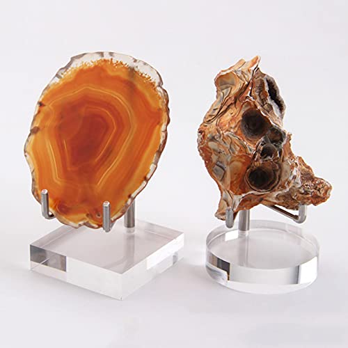 Rubeyul Acryl-Staffelei-Halter Haltbarer Display Stand Sammlerstücke Steinhalter Für Fossilien,Mineralien, Felsen, Geode, Achat, Kristalle,Seltsame Steine von Rubeyul