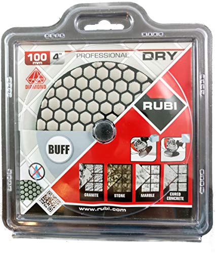 Rubi Diamant Schleifpad zur Trockenpolitur | Ø 100 mm Klettaufnahme | M14 | verschiedene Körnungen (Buff) von RUBI