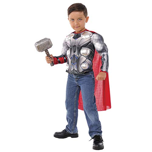 Rubies Avengers - Thor Kostüm für Kinder, Muskelbrust und Hammer, Kinder 5-7 Jahre 34104 von Rubies