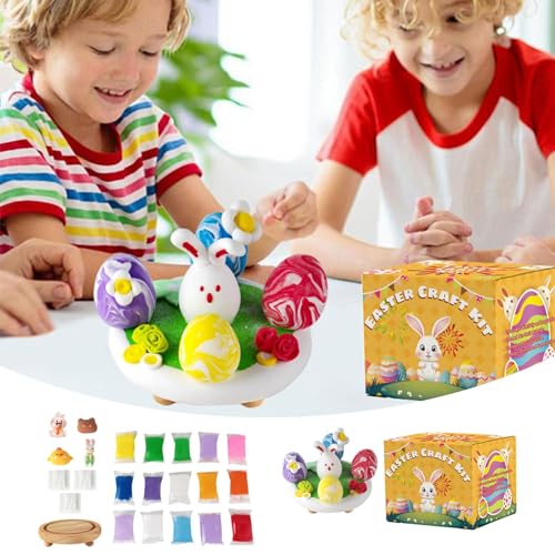 15 Farben Air Dry Clay für Kinder, Ostern, selbsthärtender Ton, Modelliermasse für Kinder, kreatives Geschenk zum Basteln für Jungen und Mädchen von 3 bis 12 Jahren (A) von Rubu22a