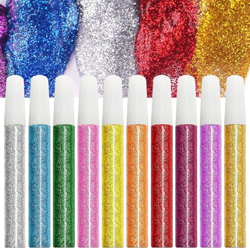 Heißklebesticks Mehrfarbig Heißklebestifte für Heißklebepistole Packung mit 10 Stück Packung klebesticks für die Dekoration gefärbt, Creative DIY Craft Coloured Hot Melt heißklebesticks (10, Bunte) von Rubu22a