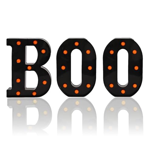 Rubu22a Boo Halloween Schild, Halloween Dekorationen Indoor Boo Buchstabe,Dekorationen Mit LED für Zuhause, Innen- und Außenbereich, Halloween-Party-Dekoration (3) von Rubu22a