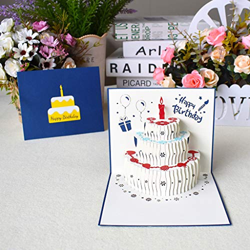 3D For Cards Handmade Cake Popup Grußkarte Happy Birthday Postkarte mit Umschlag für Frau Ehemann Freundin von Rudiaoa