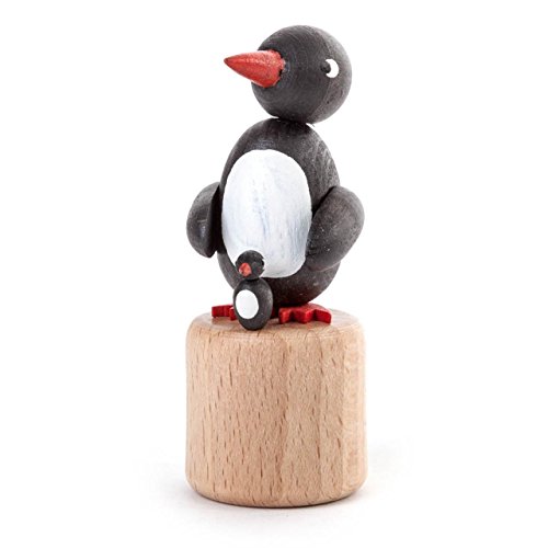 Rudolphs Schatzkiste Holzspielzeug Wackelfigur Pinguin Höhe=7,5cm NEU Spielzeug Wackeln Wackeltier Wackelspielzeug Figur Holzspielzeug Holztier Tier Drücken Drückfigur Holz Holzfiguren Seiffen von Rudolphs Schatzkiste