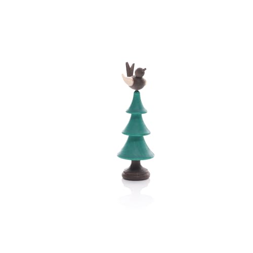 Rudolphs Schatzkiste Holzspielzeug Tanne mit Singvogel grün Höhe=8cm NEU Vogel Spielzeug Singen Zwitschern Figur Holzspielzeug Holztier Holz Holzfiguren Seiffen Erzgebirge von Rudolphs Schatzkiste