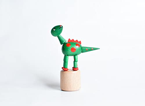 Rudolphs Schatzkiste Holzspielzeug Wackelfigur Dinosaurier grün Höhe=9cm NEU Spielzeug Wackeln Wackeltier Wackelspielzeug Figur Holzspielzeug Holztier Tier Drücken Drückfigur Holz Holzfiguren Seiffen von Rudolphs Schatzkiste