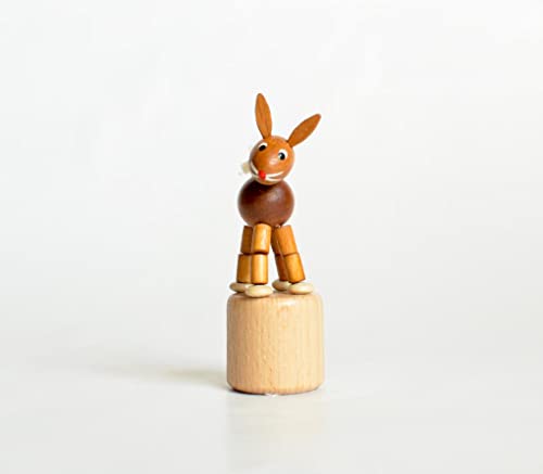 Rudolphs Schatzkiste Holzspielzeug Wackelfigur Hase Höhe=8,5cm NEU Spielzeug Wackeln Wackeltier Wackelspielzeug Figur Holzspielzeug Holztier Tier Drücken Drückfigur Holz Holzfiguren Seiffen von Rudolphs Schatzkiste