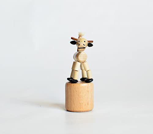 Rudolphs Schatzkiste Holzspielzeug Wackelfigur Kuh Höhe=7cm NEU Spielzeug Wackeln Wackeltier Wackelspielzeug Figur Holzspielzeug Holztier Tier Drücken Drückfigur Holz Holzfiguren Seiffen Erzgebirge von Rudolphs Schatzkiste