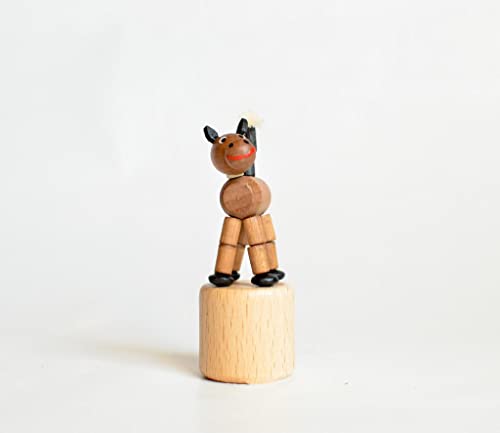 Rudolphs Schatzkiste Holzspielzeug Wackelfigur Pferd braun Höhe=8cm NEU Spielzeug Wackeln Wackeltier Wackelspielzeug Figur Holzspielzeug Holztier Tier Drücken Drückfigur Holz Holzfiguren Seiffen Erzgebirge von Rudolphs Schatzkiste