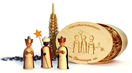 Rudolphs Schatzkiste Miniaturfiguren Sternsänger bunt in der Spandose Höhe=12,5cm NEU Holzfiguren Holzschmuck Holz Seiffen Weihnachtsland Weihnachtsdekoration Erzgebirge Dekoration Weihnachten von Rudolphs Schatzkiste