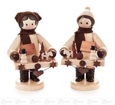 Rudolphs Schatzkiste Weihnachtliche Miniatur Striezelkinder groß Natur (2) Breite x Höhe x Tiefe 6 cmx11,5 cmx7 cm NEU Erzgebirge Weihnachtsfigur Holzfigur von Rudolphs Schatzkiste