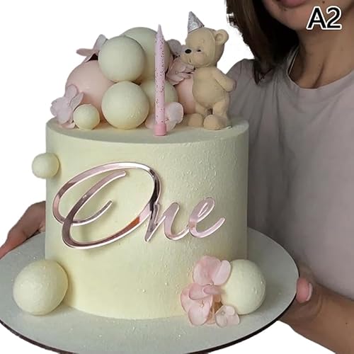 Neue Alles Gute zum Geburtstag Kuchen Topper Acryl Rose Gold Ein Cupcake Topper für Kinder 1. Geburtstags feier Kuchen Dekorationen Baby Dusche von Rufevee