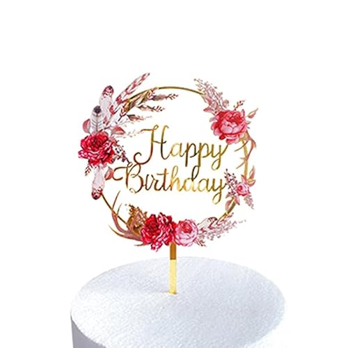 Rose Gold Geburtstags feier Kuchen Dekorations werkzeuge Alles Gute zum Geburtstag Mädchen Junge Acryl Kuchen Topper Baby Dusche Dessert Zubehör Werkzeuge von Rufevee