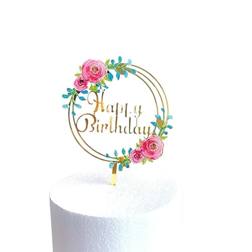 Rose Gold Geburtstags feier Kuchen Dekorations werkzeuge Alles Gute zum Geburtstag Mädchen Junge Acryl Kuchen Topper Baby Dusche Dessert Zubehör Werkzeuge von Rufevee