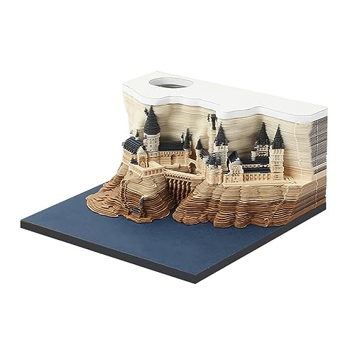 Rufevee 2024 Schreibtisch 3D Memo Pad Papier Kreativer TischNotizblock DIY-Notizen Papierskulptur Geschenk Notizblock Papier Kunst des Himmels Skulptur Home Dekoration Geschenk(Ohne Licht) von Rufevee