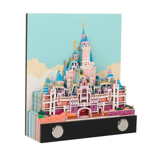 Rufevee 2024 Schreibtisch Kalender 3D Memo Pad Papier Kreativer Tischkalender DIY-Notizen Papierskulptur Geschenk Notizblock Papier Kunst Tempel des Himmels Skulptur Home Dekoration Geschenk von Rufevee