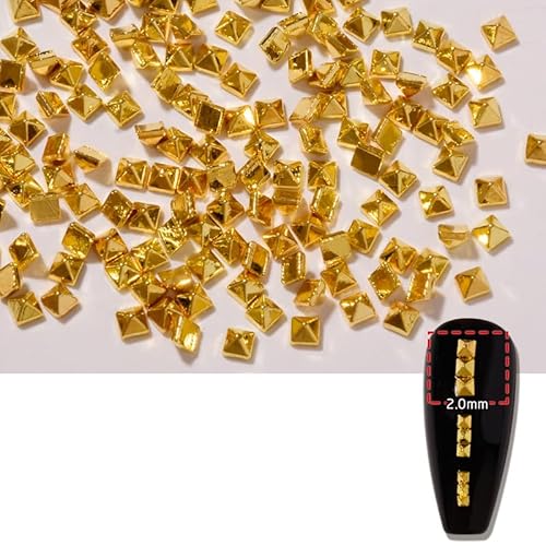 Rufevee Niet Nagel Nail Ornament Gold/Silber Kristall Diamant Nagel Strass Multi-Größe Gem 200 Stück Flach Nagel Niet Ohr stecker von Rufevee