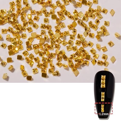 Rufevee Niet Nagel Nail Ornament Gold/Silber Kristall Diamant Nagel Strass Multi-Größe Gem 200 Stück Flach Nagel Niet Ohr stecker von Rufevee