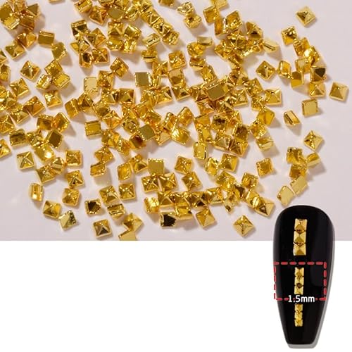 Rufevee Niet Nagel Nail Ornament Gold/Silber Kristall Diamant Nagel Strass Multi-Größe Gem 200 Stück Flach Nagel Niet Ohr stecker von Rufevee