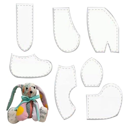 Me Mory Bunny Schablonen-Set – Manuelle Hasen-Vorlagen, Schneidelineal-Set, Acrylmaterial, Lineal-Set, wiederverwendbare Hasen-Patchwork-Vorlage, 20,3 cm von Ruhnjyg