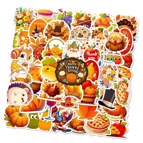 Ruhnjyg Thanksgiving-Aufkleber für Scrapbooking, Urlaubsaufkleber, Aufkleber, Abziehbilder für Wasserflaschen, Gepäckkarten, Umschläge, Dekoration von Ruhnjyg