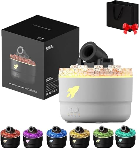 RuiDay Aroma Diffuser, Upgrade 7-Farben-Licht Diffuser Ätherische Öle, 2 Nebelmodi 3 Timing-Stufen, Luftbefeuchter Humidifier DuftöL Diffuser, USB-Plug-in-Nutzung (Weiß) von RuiDay