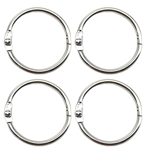 Ruidee 20 Stück Metallblatt Ringordner 45 mm Schlüsselanhänger Buchringe Ringbindung Ringe für Vorhang Ringe mit Metallscharnier Schlüsselanhänger Ring (HYQ/45mm) von Ruidee