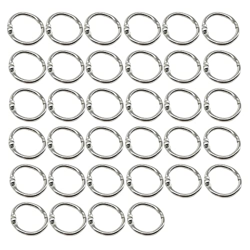 Ruidee 40 Stück Metallblatt Ringordner 15 mm Schlüsselanhänger Buchringe Ringbindung Ringe für Vorhang Ringe mit Metallscharnier Schlüsselanhänger Ring (HYQ/15mm) von Ruidee