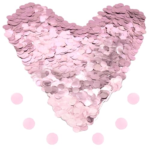 Ruidee 50g/1.76oz Konfetti aus Metallfolie 15mm Rund Papier Konfetti Glitzer Streudeko Dekoration Tischkonfetti Deko für Ballon,Hochzeiten,Geburtstagen (YZX/Pink) von Ruidee