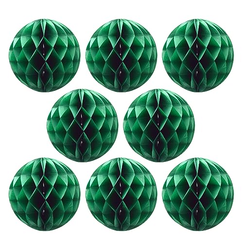 Ruidee 8 Stück Papier Wabenbälle 20cm Honeycomb Balls Pompons aus Seidenpapier Wabenpapier Papierkugeln Hängende Dekoration für Party Hochzeit Geburtstag (8in/Green) von Ruidee