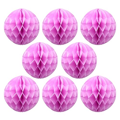 Ruidee 8 Stück Papier Wabenbälle 20cm Honeycomb Balls Pompons aus Seidenpapier Wabenpapier Papierkugeln Hängende Dekoration für Party Hochzeit Geburtstag (8in/Pink) von Ruidee